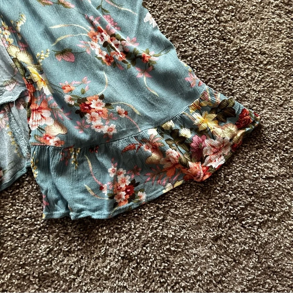 Umgee Ruffled Relaxed Cardigan Blue L - Picture 3 of 5